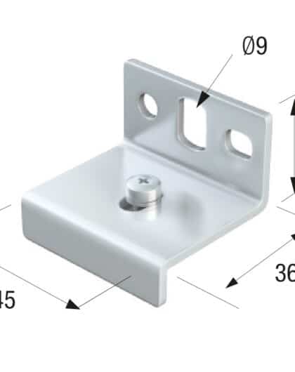 Series 20 Face Fixing Track Support Bracket For Aluminium Top Track